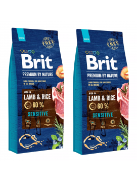 Pakiet Brit Premium By Nature Sensitive Lamb & Rice Jagnięcina & Ryż Karma Dla Psa 2 x 15 kg