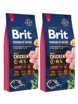 Pakiet Brit Premium By Nature Kurczak Junior L Karma Dla Młodych Psów Dużych Ras 2 x 15 kg
