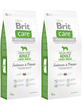 Pakiet Brit Care Grain Free Salmon & Potato Łosoś Ziemniaki Bezzbożowa Adult Karma Dla Dorosłych Psów Dużych Ras 2 x 12 kg