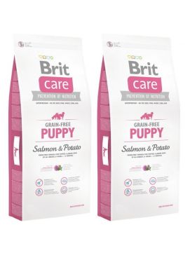 Pakiet Brit Care Grain Free Salmon & Potato Łosoś Ziemniaki Bezzbożowa Puppy 2 x 12 kg