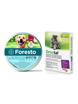 Pakiet Foresto dla Psa powyżej 8 kg + Drontal Dog Flavour 2 Tabletki