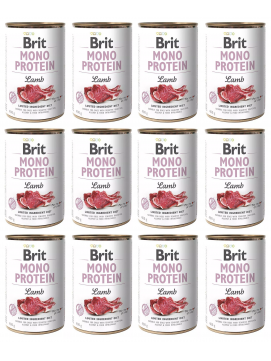 Pakiet Brit Mono Protein Lamb Jagnięcina Mokra Karma Dla Psa 12 x 400 g