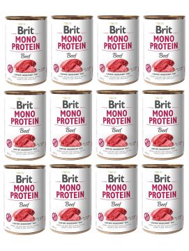 Pakiet Brit Mono Protein Beef Wołowina Mokra Karma Dla Psa 12 x 400 g