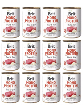 Pakiet Brit Mono Protein Beef & Rice Wołowina & Ryż Mokra Karma Dla Psa 12 x 400 g