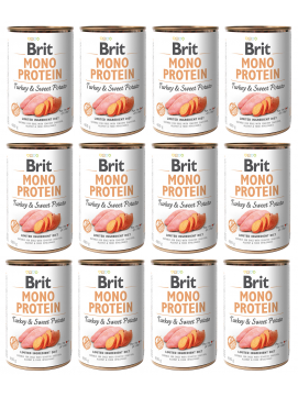 Pakiet Brit Mono Protein Turkey&Sweet Potato Indyk Karma Dla Psa 12 x 400 g