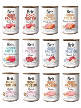 Pakiet Brit Mono Protein Mix Smaków 12 x 400 g