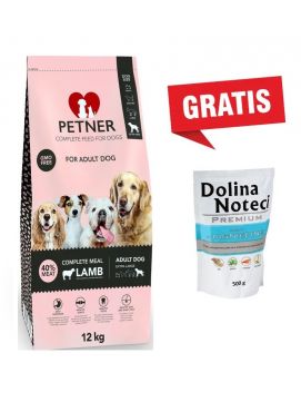 Pakiet Petner Z Jagnicin dla dorosych psw olbrzymich ras 12 Kg + Dolina Noteci Premium Bogata w Jagnicin 500 G