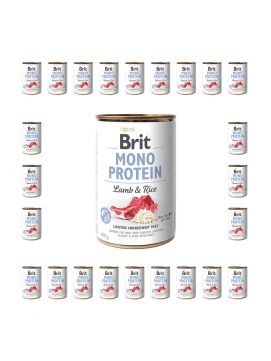 Pakiet Brit Mono Protein Lamb & Rice Jagnięcina Ryż Mokra Karma Dla Psa 24 x 400 g