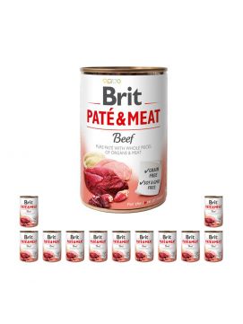 Pakiet Brit Pate & Meat Beef Wołowina Mokra Karma Dla Psa 12 x 400 g