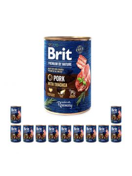 Pakiet Brit Premium By Nature Pork With Trachea Wieprzowina Tchawica Mokra Karma Dla Psa 12 x 400 g