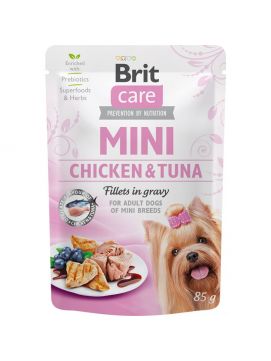Brit Care Adult Mini Chicken & Tuna Fillets in Gravy Kurczak z Tuczykiem w Sosie Karma Dla Psw Maych Ras 85 g