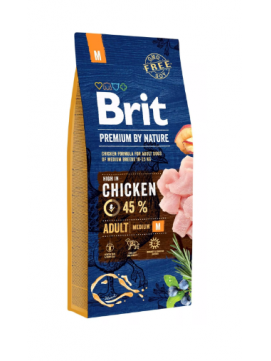 Brit Premium By Nature Chicken Adult Kurczak Karma Dla Dorosłych Psów Średnich Ras   M 15 kg
