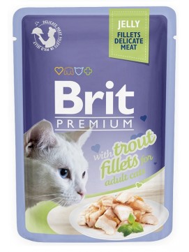 Brit Premium Trout Fillets in Jelly Pstrąg Galaretka Mokra Karma Dla Kota 85 g