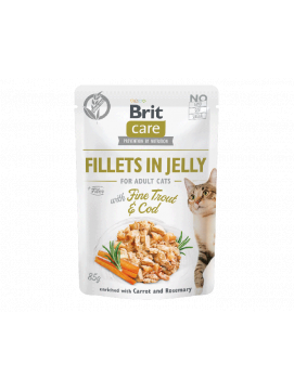 Brit Care Cat Fine Trout & Cod in Jelly Dorsz Pstrąg Mokra Karma Dla Kota 85 g