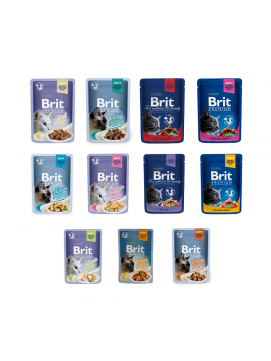 Pakiet Brit Premium Dla Kota Mix Smaków 11 saszetek