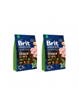 Pakiet Brit Premium By Nature Chicken Kurczak Adult Karma Dla Dorosłych Psów Bardzo Dużych Ras XL 2 x 3 kg