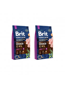 Pakiet Brit Premium By Nature Chicken Kurczak Adult Karma Dla Dorosłych Psów Małych Ras S 2 x 8 kg