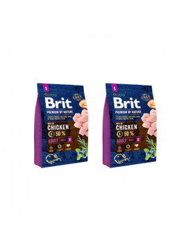 Pakiet Brit Premium By Nature Chicken Kurczak Adult Karma Dla Dorosłych Psów Małych Ras S 2 x 3 kg