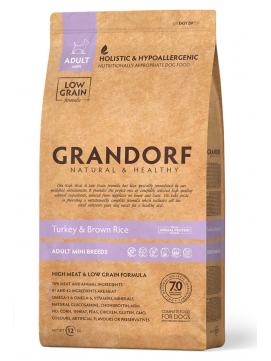 Grandorf Turkey & Brown Rice Adult Mini Breeds Sucha Karma Dla Psów Małych Ras Indyk 1 kg