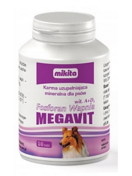 Mikita Fosforan Wapnia Megavit A+D3 Dla Psa 50 Tabletek