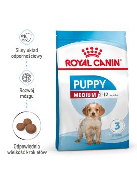 ROYAL CANIN Medium Puppy Karma Sucha Dla Szczeniąt Od 2 Do 12 Miesiąca Ras Średnich 15 kg