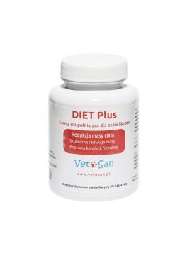 Vetosan Diet Plus Redukcja Masy Ciała Dla Psów i Kotów 90 Tabletek