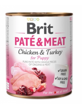 Brit Pate & Meat Chicken & Turkey For Puppy Mokra Karma Dla Szczeniąt 800 g
