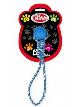 Pet Nova Dog Life Style Piłka na Sznurze do Przeciągania Niebieska o Zapachu Mięty 40 cm