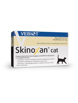 Vebiot Skinoxan Cat Preparat Dla Kota z Nieprawidłowościami w Obszarze Okrywy Włosowej 30 Tabletek