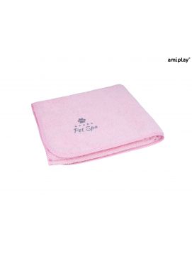 AmiPlay Ręcznik Kąpielowy Dla Psa Spa Różowy Rozmiar XS