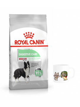 Pakiet ROYAL CANIN CCN Medium Digestive CareKarma Sucha Dla Psw DorosychRas rednich OWraliwym Przewodzie Pokarmowym 3 kg + Kubek z Twoim Pupilem !